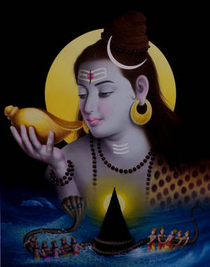 Shiva And Lamp Wallpaper
