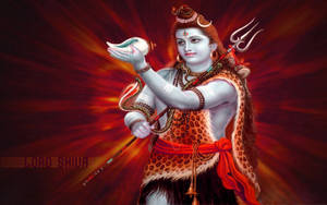 Shiva In Blazing Red Wallpaper