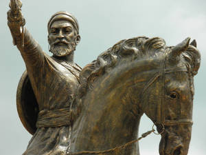 Shivaji Maharaj Sword Up In Air Wallpaper