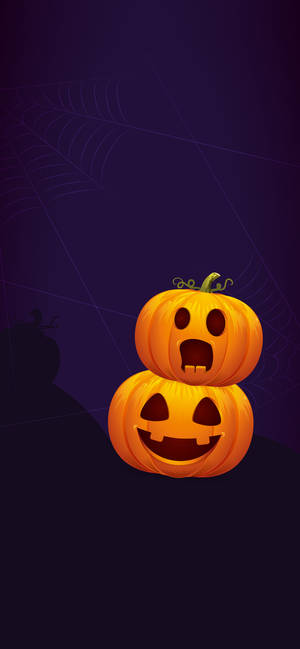 Shocked And Happy Pumpkin Halloween Iphone Wallpaper
