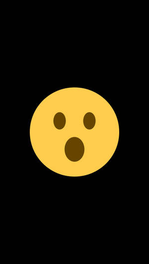 Shocked Emoji Face In Black Background Wallpaper