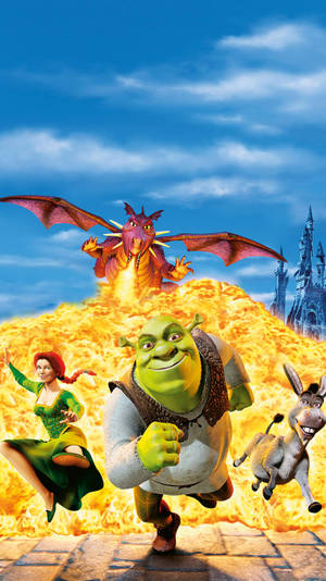 Shrek Dragon Poster Wallpaper