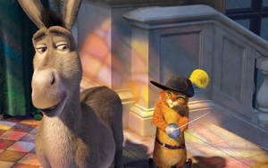 Shrek The Third Donkey With Puss Wallpaper