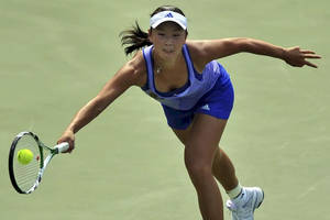 Shuai Peng Catching Tennis Ball Wallpaper