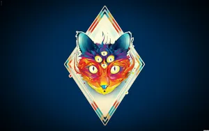 Sick Cat With Many Eyes Wallpaper