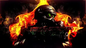 Sick Flaming Fighter Wallpaper