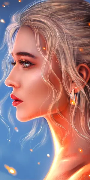 Side View Of A Beautiful Girl Cartoon Wallpaper