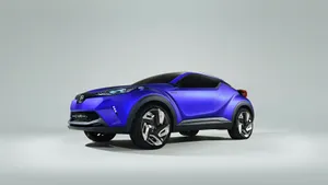 Side View Of Blue Ch-r Toyota 4k Wallpaper
