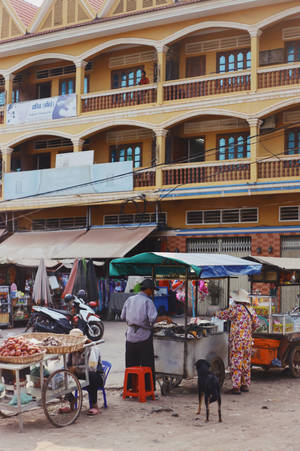 Siem Reap Street In Cambodia Wallpaper