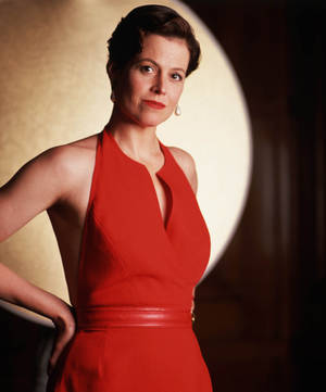 Sigourney Weaver Red Dress Actress Wallpaper