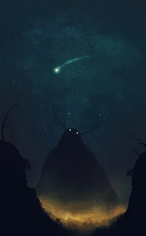 Silhouette Giant Ghost Monster Wallpaper