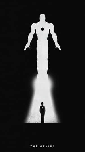 Silhouette Iron Man Black And White Wallpaper