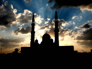 Silhouette Islamic Mosque Wallpaper