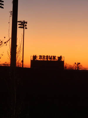 Silhouette Of Signage At Brown University Wallpaper