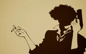 Silhouette Smoking Cowboy Bebop Aesthetic Wallpaper