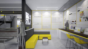 Silver And Yellow Office Background Wallpaper