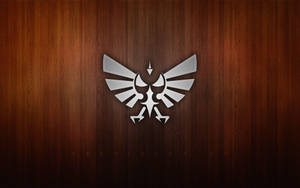 Silver Logo On Wood Wallpaper