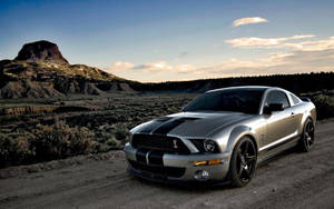 Silver Metallic Ford Mustang Shelby Wallpaper