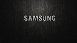 Silver Samsung Name Logo In Black Wallpaper