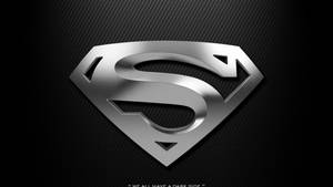 Silver Superman Logo In Black Wallpaper