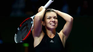 Simona Halep Hands Over Head Wallpaper