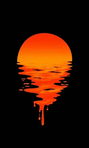 Simple Aesthetic Dripping Sunset Wallpaper