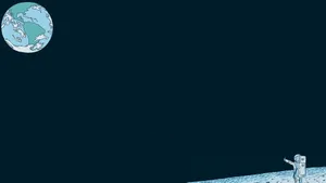 Simple Astronaut On Moon Wallpaper