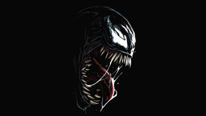 Simple Black Marvel Venom Opening Mouth Wallpaper