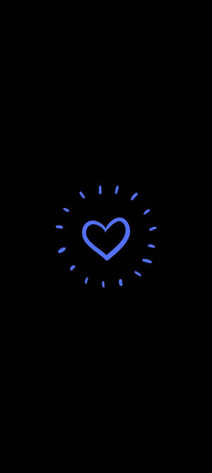 Simple Blue Heart Oneplus 9r Wallpaper