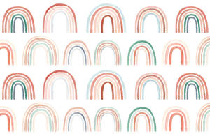 Simple Boho Pastel Rainbows Wallpaper