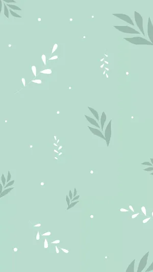 Simple Green Leaves Pattern Iphone Wallpaper