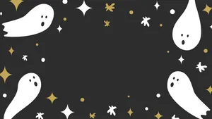 Simple Halloween Ghost Art Wallpaper