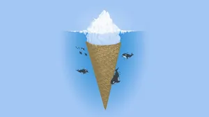 Simple Hd Underwater Ice Cream Wallpaper