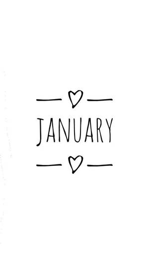Simple January Lettering Wallpaper