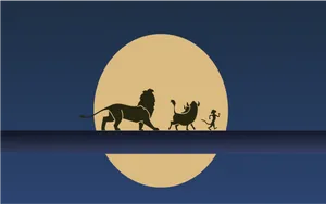 Simple Minimalist Lion King Moon Wallpaper