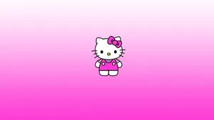 Simple Pink Hello Kitty Desktop Wallpaper