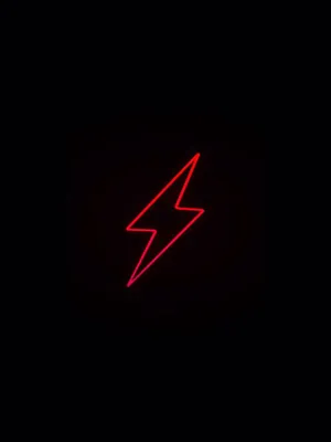 Simple Red Neon Lightning Logo Wallpaper
