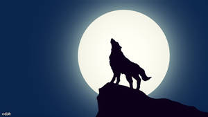 Simple Wolf Howling Wallpaper