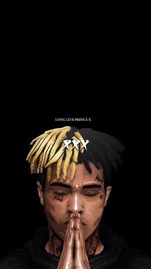 Simple Xxxtentacion Black Fan Art Wallpaper