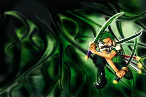 Simple Zoro Cartoon Fan Art Wallpaper