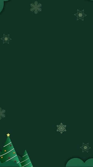 Simplistic Dark Green Christmas Design Wallpaper