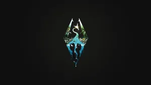 Simplistic Gaming Skyrim Logo Wallpaper