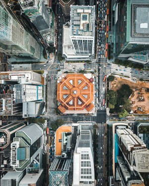 Singapore Bird's Eye View Wallpaper