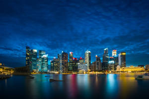 Singapore Cityscapes At Night Wallpaper