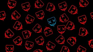 Single Blue Purge Mask: Unnerving And Thrilling Wallpaper