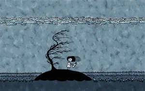 Single Girl On Island Wallpaper