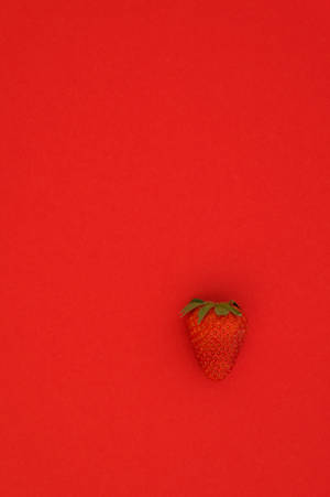 Single Red Strawberry Fruit Wallpaper
