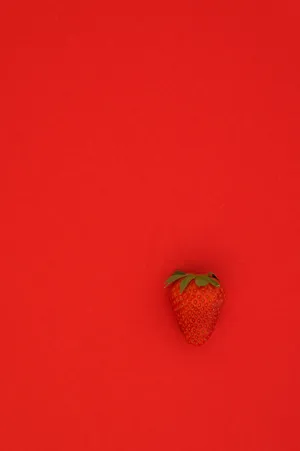 Single Red Strawberry Fruit Wallpaper