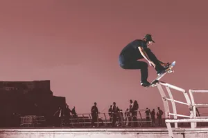 Skateboarding Rail Trick Wallpaper