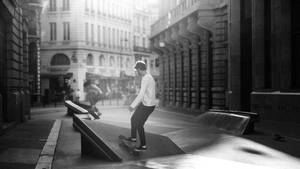 Skater Boy In Paris Wallpaper